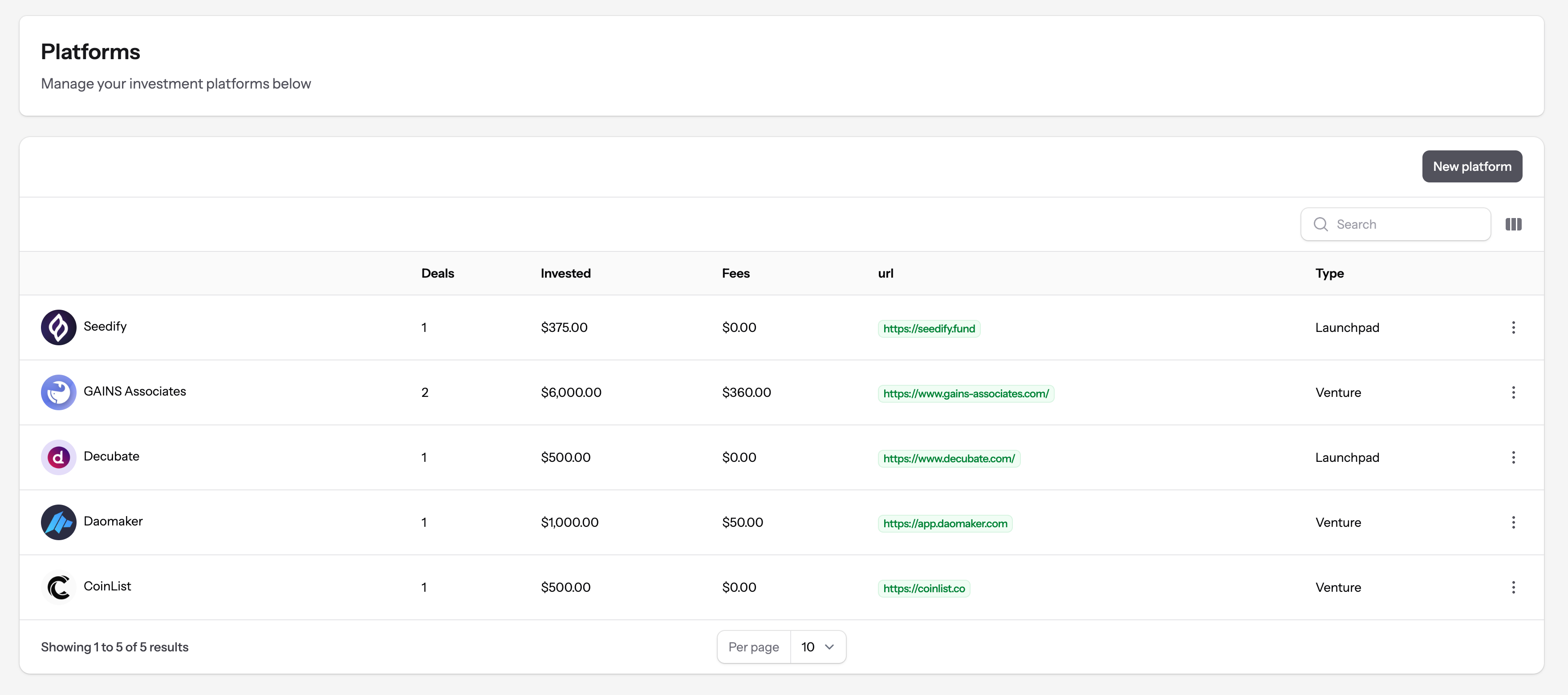 VC-Flow Adding Platforms Interface