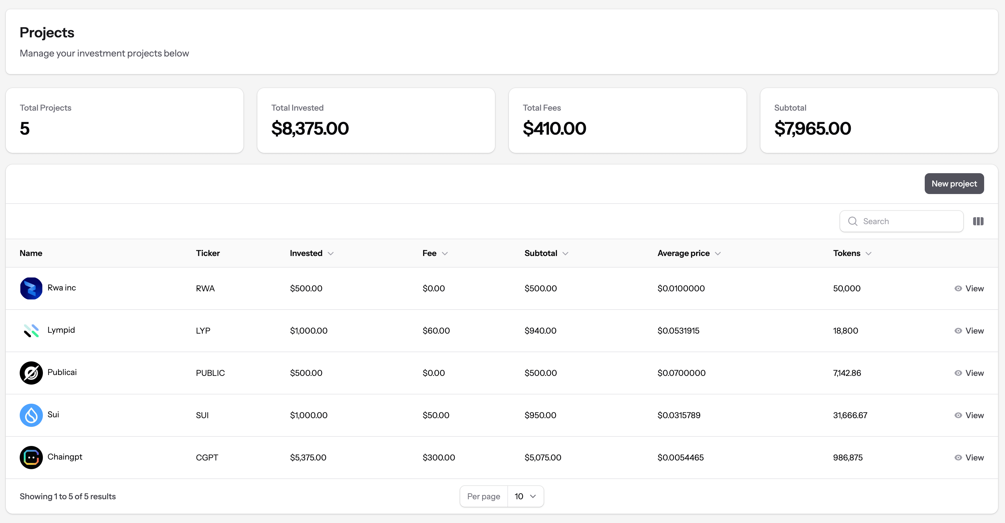 VC-Flow Adding Projects Interface